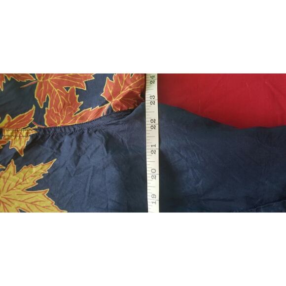 Vintage One-of-a-Kind Autumn Leaves Silk Bomber Jacket size M - Picture 3 of 9